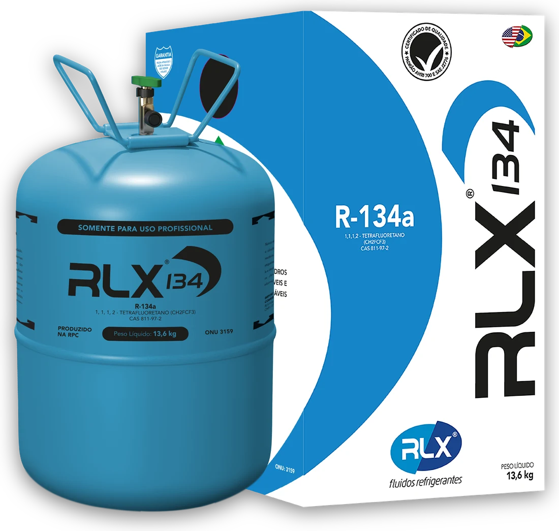 RLX 134a: embalagem e caixa do fluido refrigerante