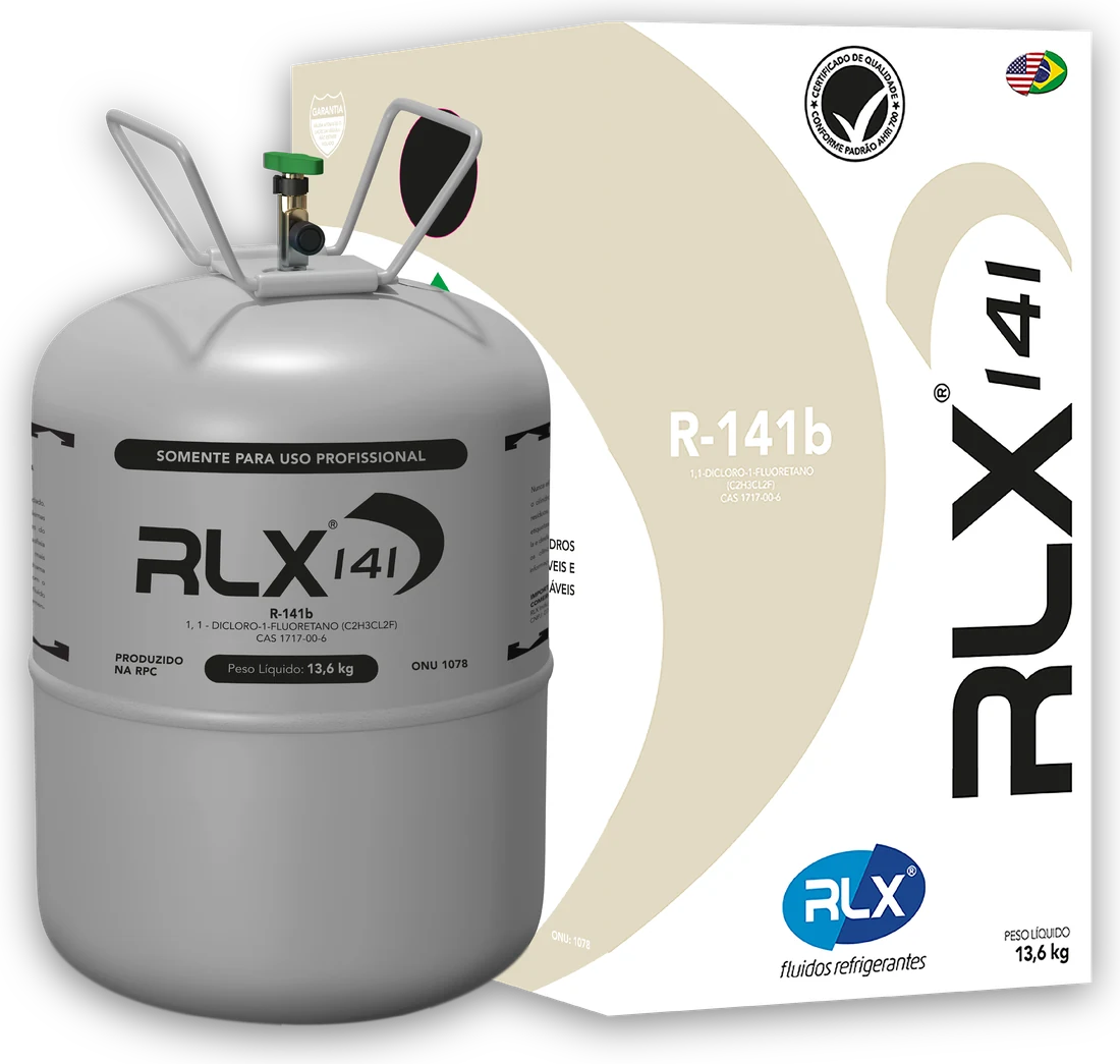RLX 141B: embalagem e caixa do fluido refrigerante