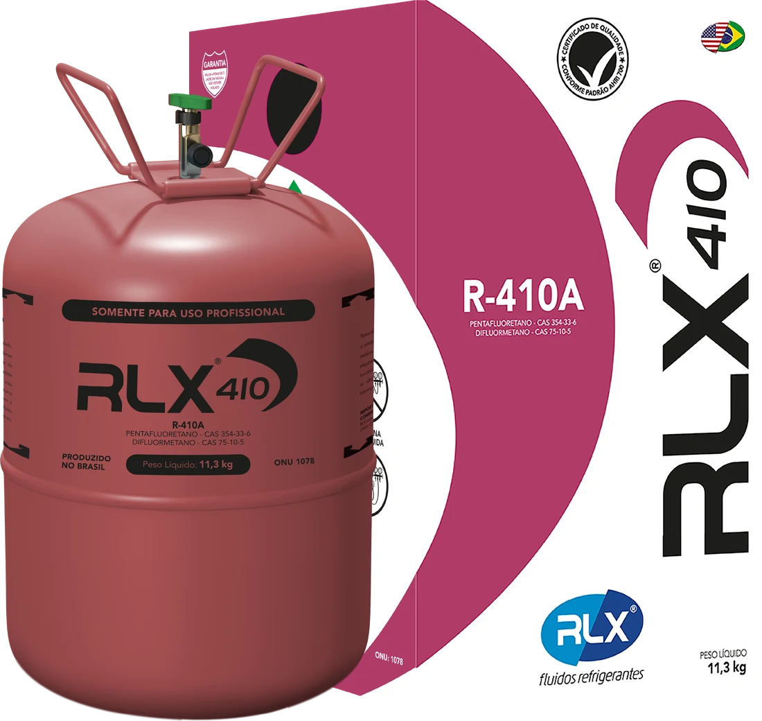 RLX 410A: embalagem e caixa do fluido refrigerante