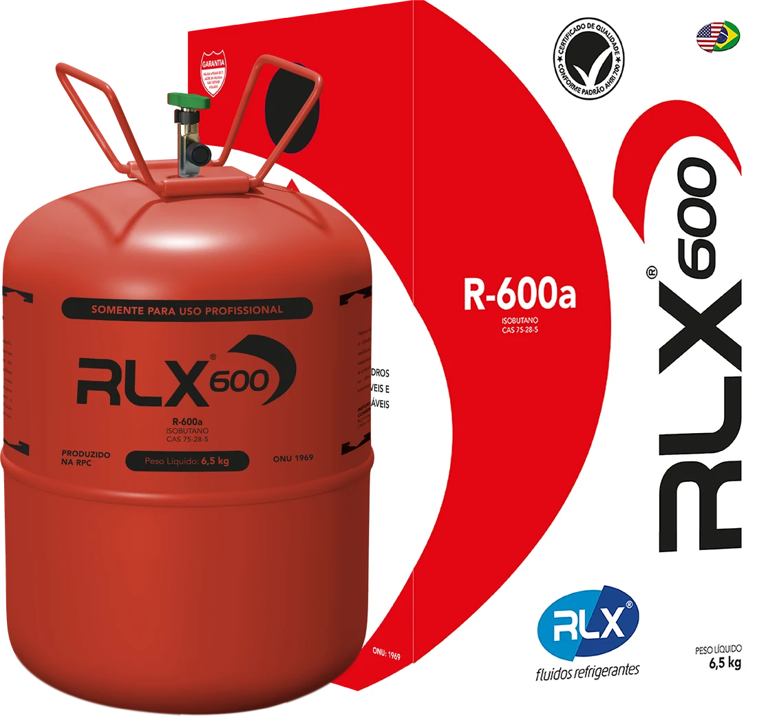 RLX 600a: embalagem e caixa do fluido refrigerante